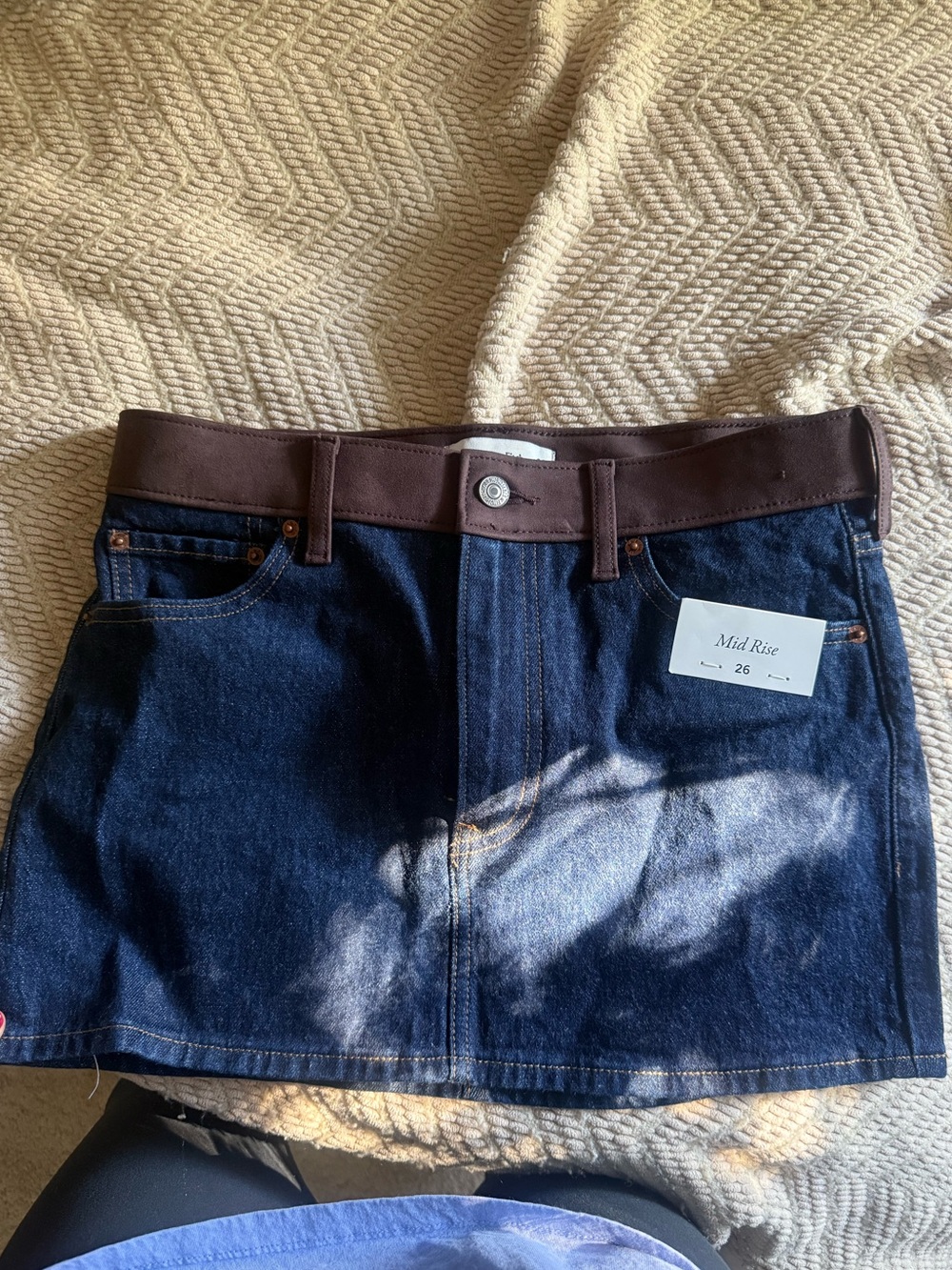 Abercrombie Mid Rise Denim Mini Skirt